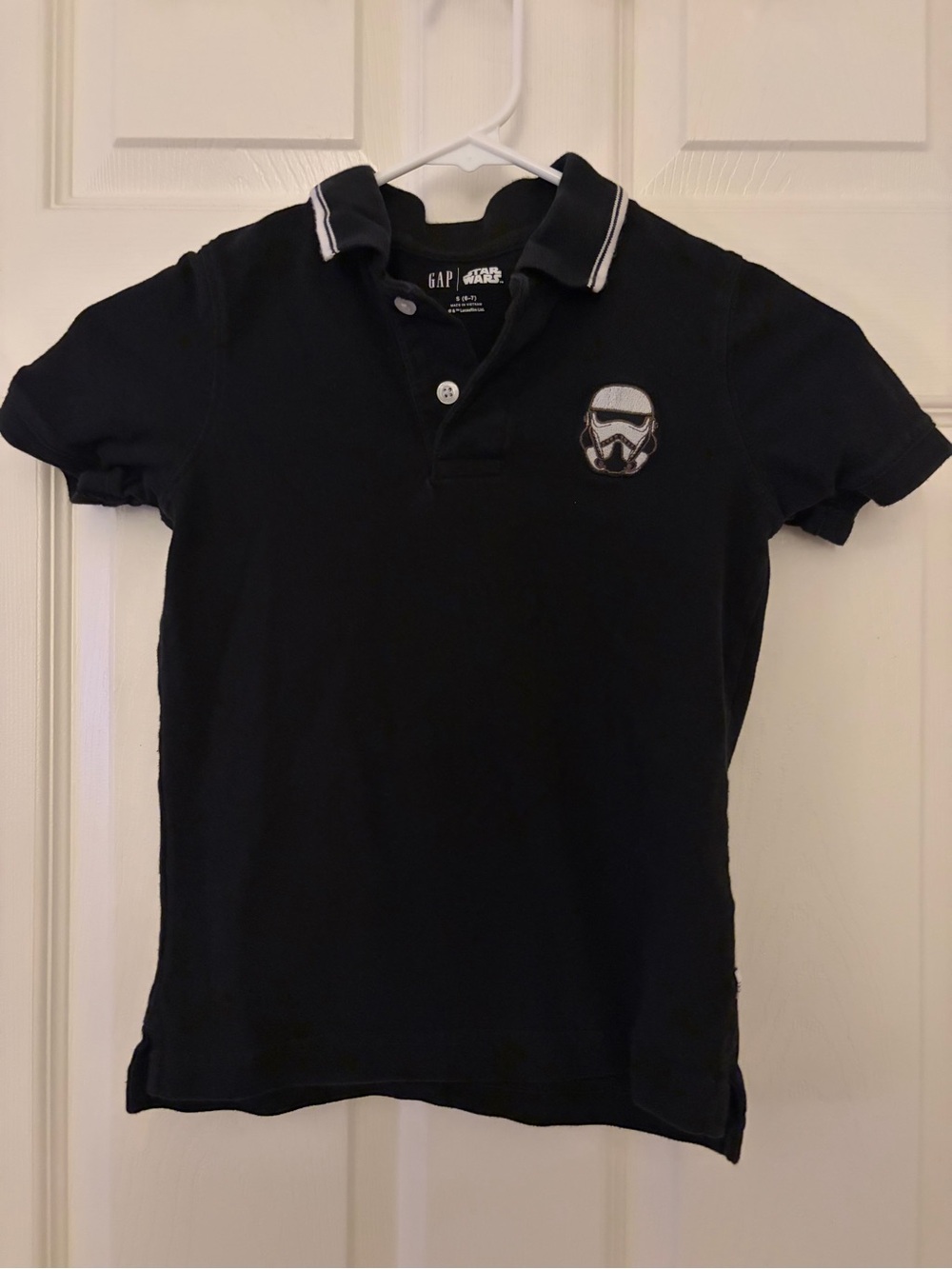 GAP Black Polo with Stormtrooper Chest Patch